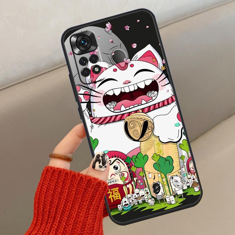 Чехол Maneki Neko Счастливой Кошкой для Денег для Xiaomi Redmi Note 12 11 10 8 9 Pro 11S 10S 9S 8T Чехол для Redmi 10 10C 9A 9C 9T