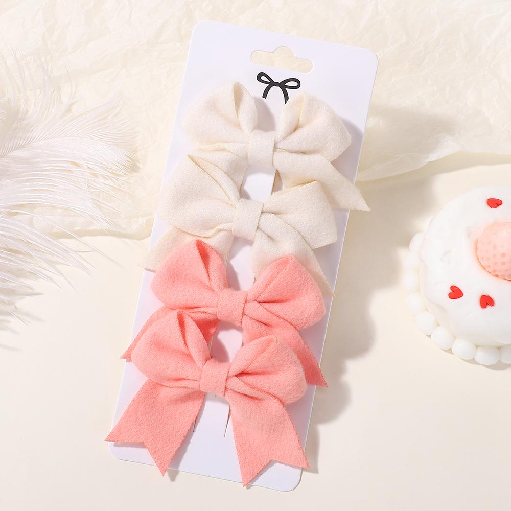 LOVEKIKI 4 шт./лот 2,75 дюйма Заколки-бантики для девочек Милые заколки для волос на челку Симпатичный детский бутик Детские аксессуары для волос