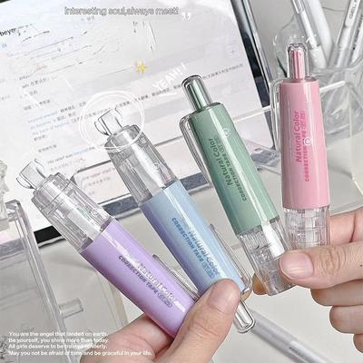 1 шт., милый макаронный цветной пресс, корректирующая лента типа ручки, вращающийся роликовый корректор, студенческая работа, экзамен, исправление ошибок, канцелярские принадлежности