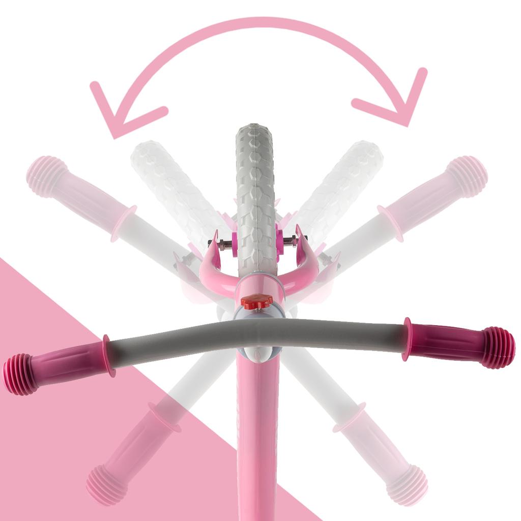 Childrens 12 Inch Balance Bike EVA Wheels Pink and White