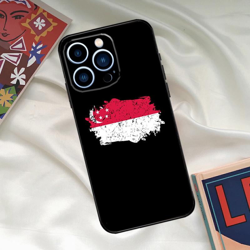 Singapore Flag Phone Case For iPhone 17 16 15 13 12 11 14 Pro Max 16 Plus 12 13 Mini 16e 17 Air Funda Cover