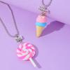 15 Стилей Подвеска из Полимерной Глины Набор Ожерелий для Лучших Друзей BFF Fimo Радужный Леденец Рожки для Мороженого Бусины-Шармы Цепочка Подарок для Детей