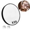 Plastic Black Cosmetics Tool Round 20X Magnifying Mirror Makeup Mirror Two Suction Cups