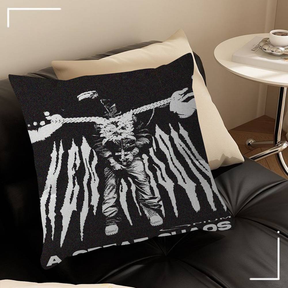 Pop Singer Ken Carson A Great Chaos Maple Design Cushion Cover Happy Autumn Harvest Decor Holiday Decorati Pillow Cover