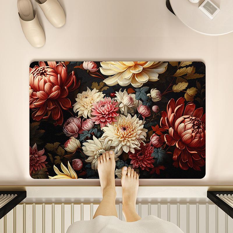 3D Входной Цветочный Ковер Коврик для Пола в Ванной Комнате Входная Дверь Ванная Комната Противоскользящий Коврик Подкладка для Ног