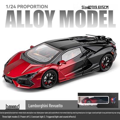 Lamborghini Aventador 1:24-дюймовая модель седана из сплава со звуком, светом и функцией оттяжки с подвеской на четыре колеса.