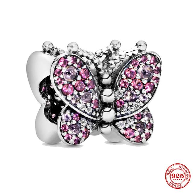 Новый Стерлингового Серебра 925 Единорог Кошка Собака Сова Обезьяна След Милое Животное DIY Тонкие Бусины Подходит Оригинальный Модный Браслет-Подвеска