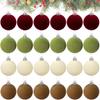 5/10Pcs Velvet Christmas Ball Ornaments Red White Xmas Tree Hanging Pendants Diy Home Party Christmas Decoration  Year Gifts