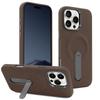 Premium Leather Magnetic Attraction Case For iPhone 15 16 Pro Max 360 Hidden Metal Phone Holder Business Suede Kickstand Cover