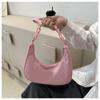 Retro Fashion Underarm Bag Women's Solid Color Shoulder Bag Zipper Handbag