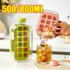 12-ячеечный силиконовый лоток для льда пищевого класса 500/800 мл, большой емкости, в комплекте с крышкой, гибкая прозрачная пластиковая форма