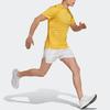 Adidas Футболка с коротким рукавом и круглым вырезом, логотип с надписью Run It, мужская, цвет желтый IC7647