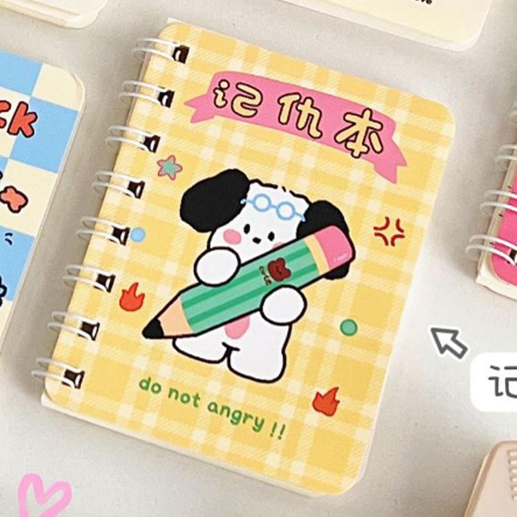 Мини-блокнот на спирали с рисунком милой собаки, карманный дневник, ежедневник для студентов