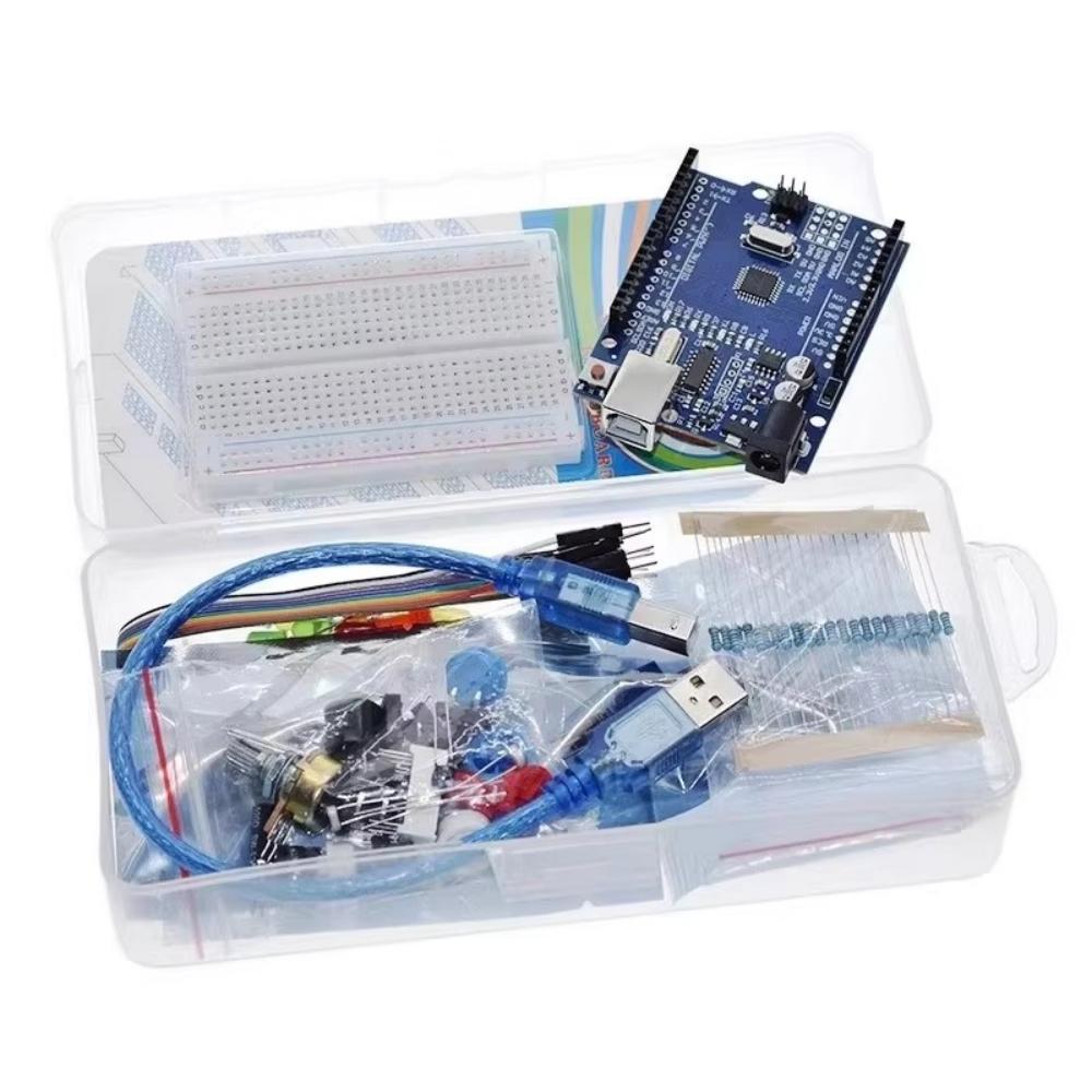 Макетная плата на 400 точек для пайки, стартовый набор для DIY-проектов для Arduino UNO R3, электронный DIY-набор, набор электронных компонентов с коробкой