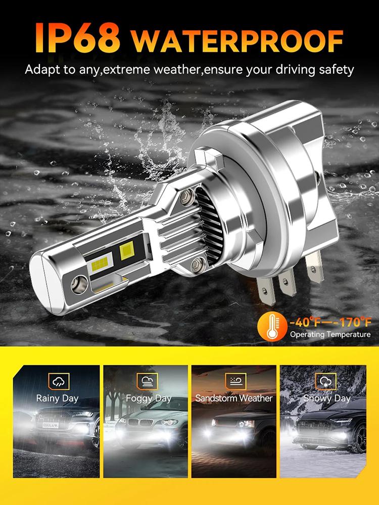 H15 Car LED Headlights 1:1 Size Car Headlight 40000LM High Brightness High Beam Headlights Super Bright 6500K Automobile Lamp
