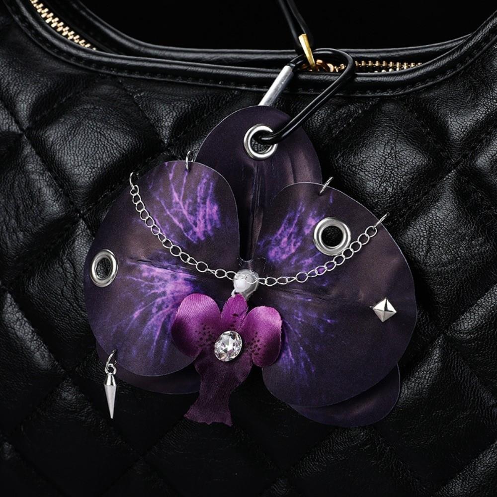 Exquisite Moth Orchids Keychain Bag Backpack Decor Butterfly Orchid Keychain Friend's Gift