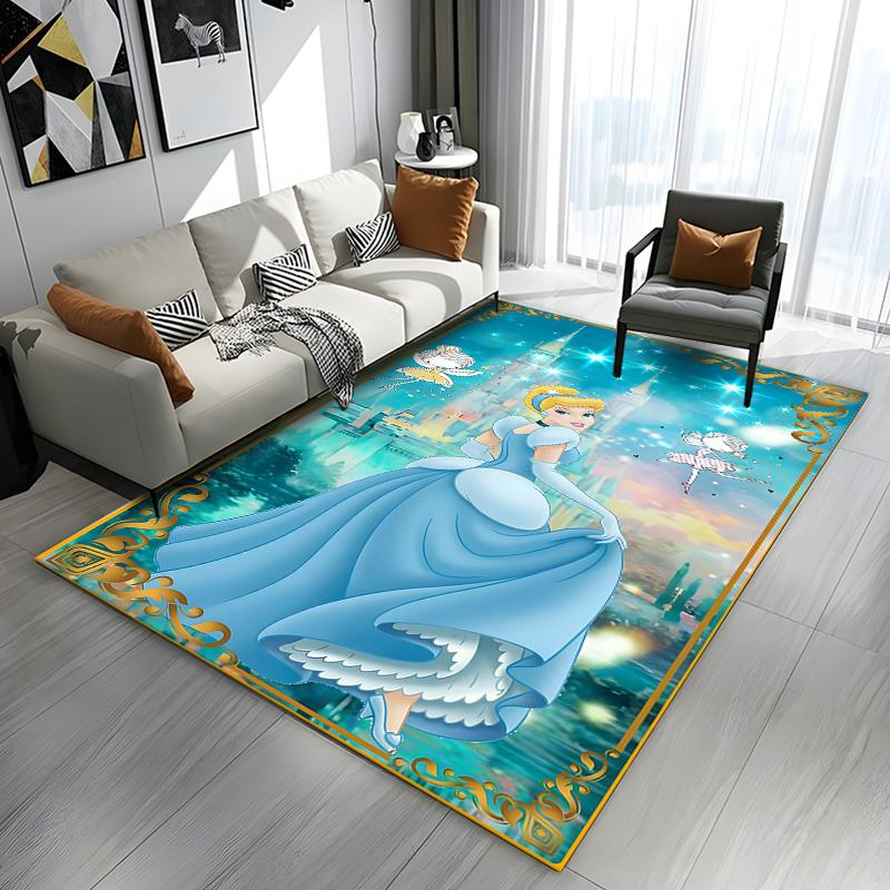 Various Styles and Sizes Princess Cinderella Pattern Carpets Bedroom Play Mat Living Room Areas Rug Home Decoration Luxury Gifts