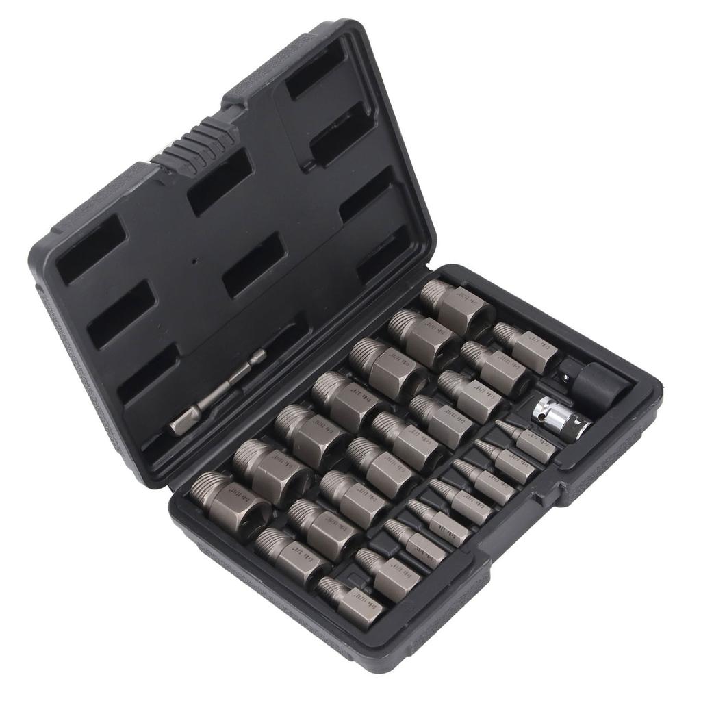 Набор из 26 предметов Экстрактор болтов Набор 3/8 дюйма Вороток Шестигранный Экстрактор сорванных болтов Набор головок
