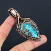 Blue Turquoise, Moonstone Gemstone Pure Copper Wire Wrapped Designer Handmade Pendant Jewelry Gift For Her