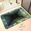 3D Hole Rug Realistic Optical Illusion Rug Funny Bottomless Pit Floor Mat for Doormat Absorbent Non-slip