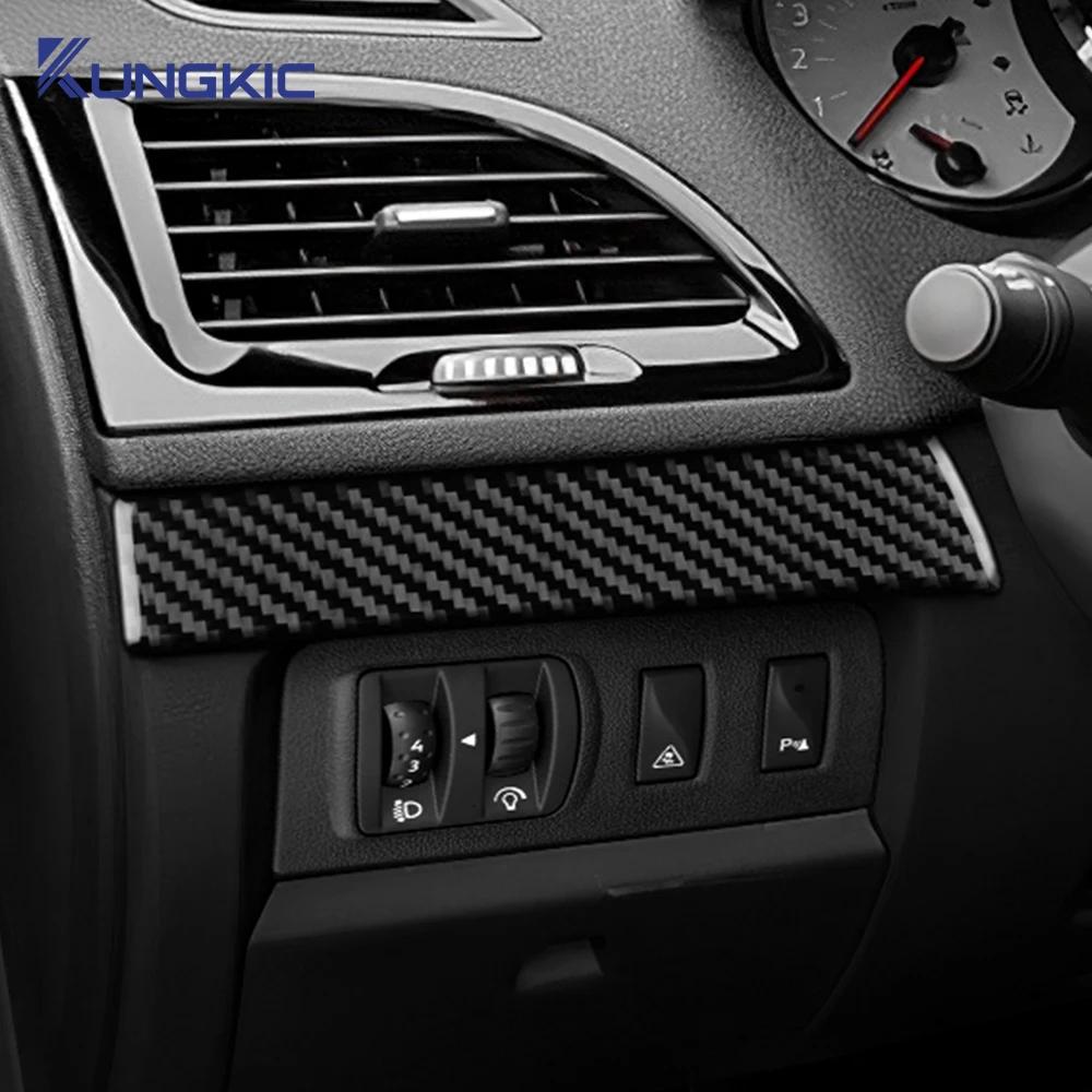 Real Soft Carbon Fiber Sticker For Renault Fluence Megane RS 2009 2010 2011 2012 2013 2014 LHD RHD Instrument Panel Strip Trim X12