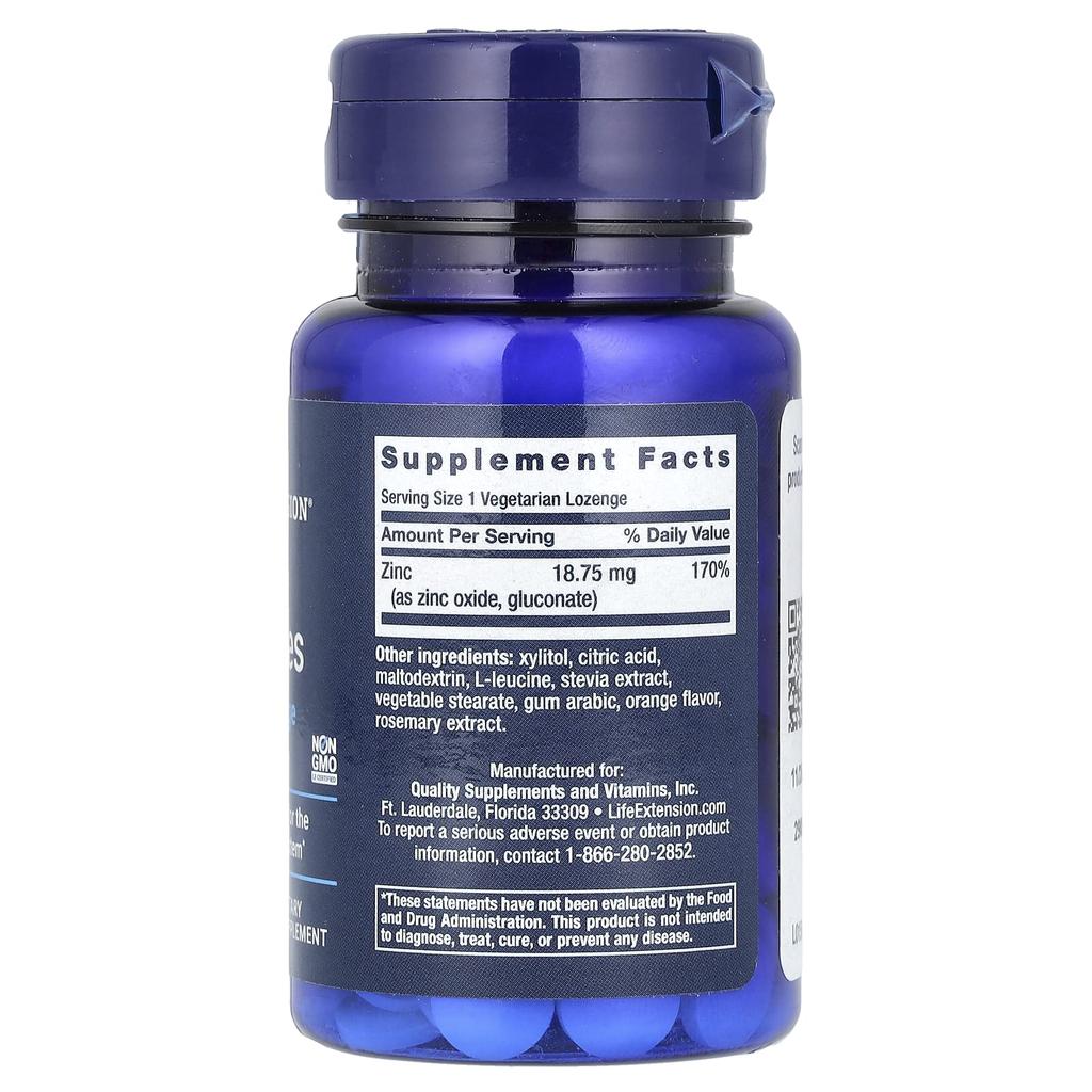 Zinc Lozenges, Citrus Orange, Vegetable Lozenges, 60 Tablets (18.75Mg per Tablet)