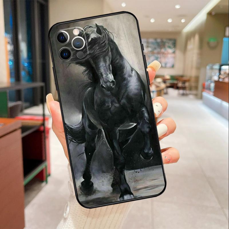 Живопись Величественный Конь Чехол для Телефона Для iPhone 17 16 15 14 13 12 11 Pro Max mini 16 Plus 16e 17 Air Защитный Чехол
