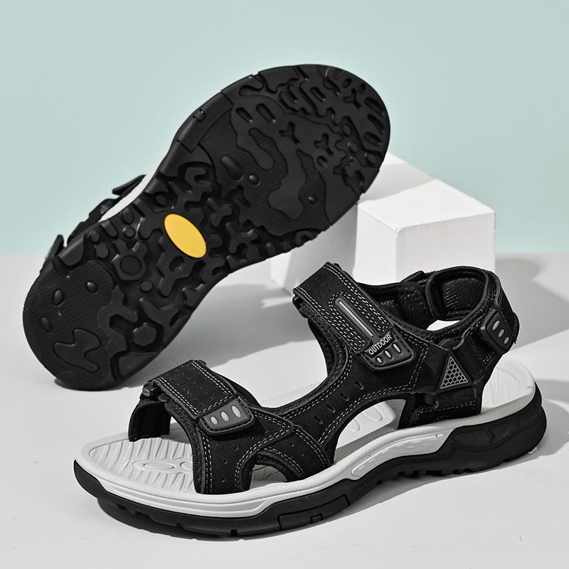 Модные мужские сандалии из натуральной кожи, модная летняя обувь для мужчин, дышащие сандалии для спорта на открытом воздухе для мужчин, пляжная обувь