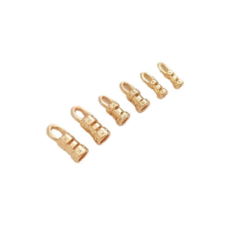 Застежка-цепочка из золота 14 карат и кожаный концевик для шнура для изготовления украшений своими руками