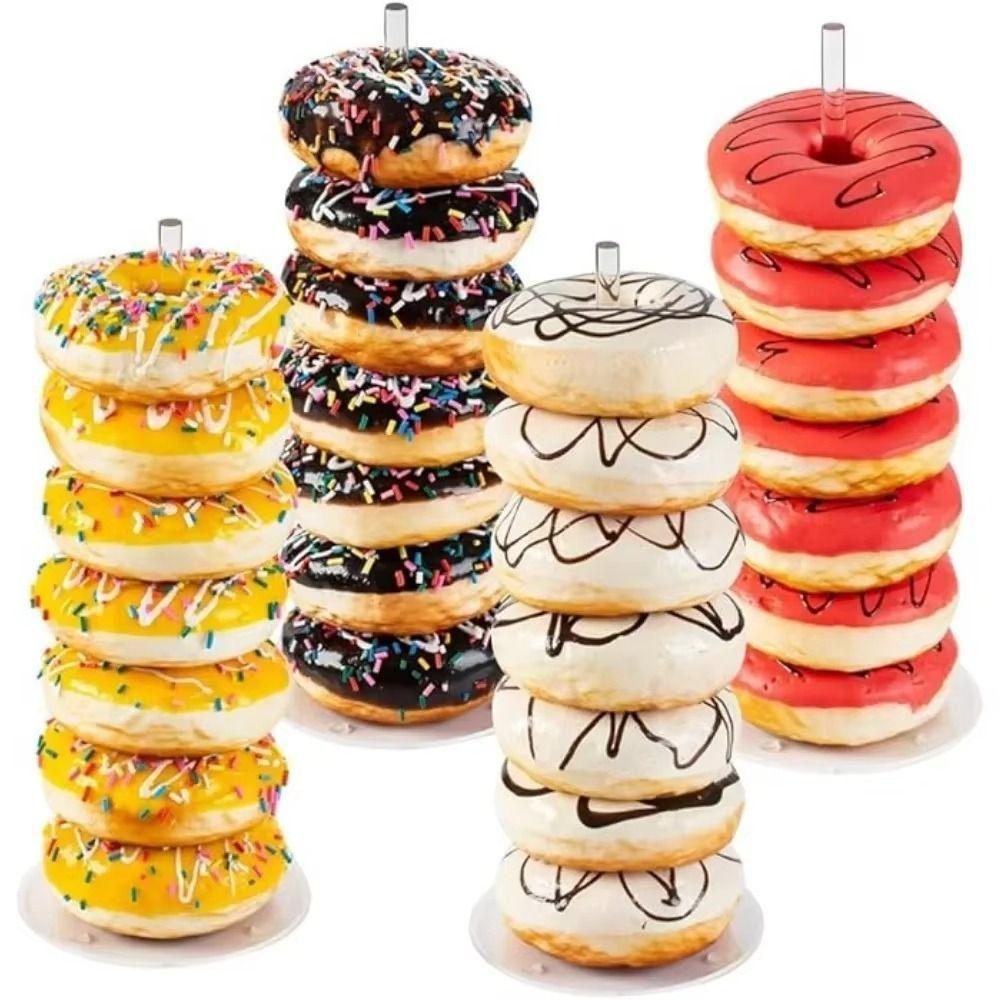 5Pcs Clear Donut Stands Wedding Table Decoration Dessert Display Stand Doughnut Holder Table