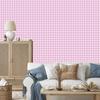 Geometric rhombus wallpaper powder pink and white 50x1000