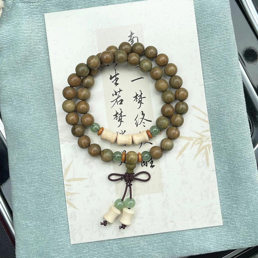 Китайский зеленый сандаловый многокруговой браслет женский Wenwan сандаловая бусина держащая четки мужской