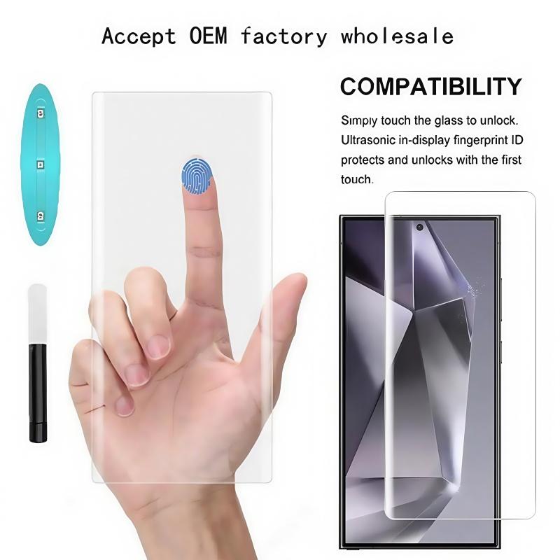 УФ-стекло для Samsung Galaxy S25 Ultra S24Ultra S24Plus S23 Полное покрытие экрана протектор для S25ultra s24 УФ закаленное стекло