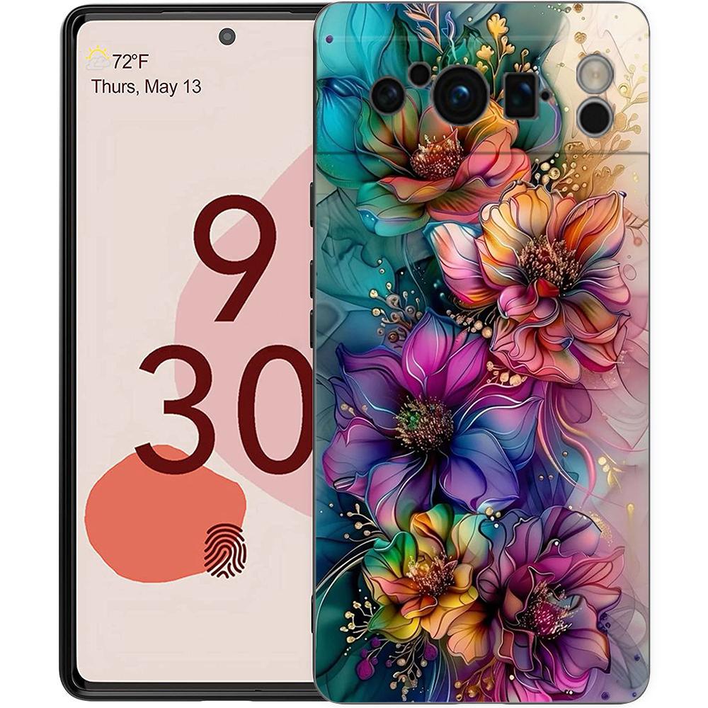 Colorful Flower Phone Case Cover for Google Pixel 9 8 7 6 7A 6A Pro Shockproof Silicone Soft 9 Pro XL Silicon Shell Capas Fundas