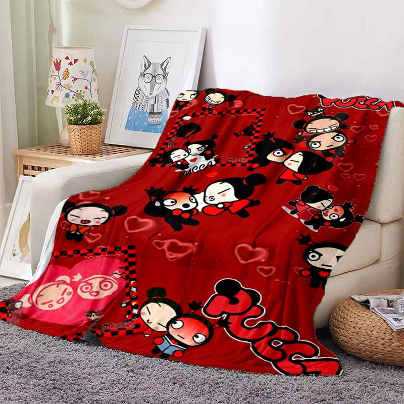 Chinese Doll P-Pucca Garu Blanket 3D Printed Cute Anime Cartoon Character Blanket Sofa Cover Blanket Air Conditioner Bed Sheet