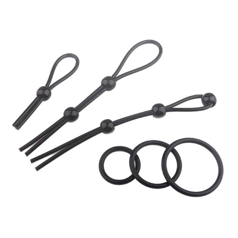1/3Pcs Adjustable Sex Toys For Adults Men Silicone Ejaculation Delay Penis Ring Rope Male Cockring Semen Lock Ring Penis Sleeve