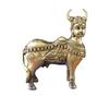 Pure Brass Kamdhenu Statue, Vastu Idol For Home & Office, Gold Idol - 10 Cm