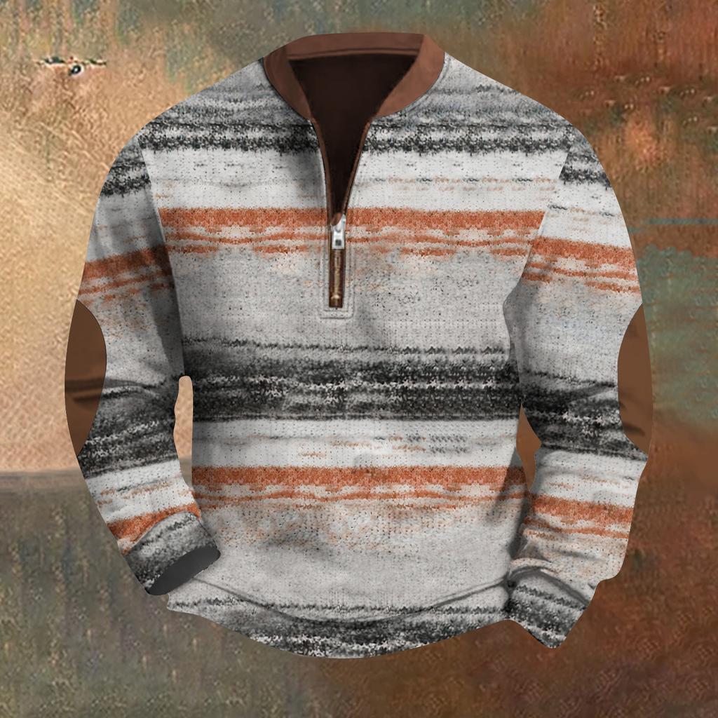 Мужская повседневная толстовка в стиле ретро с градиентным принтом