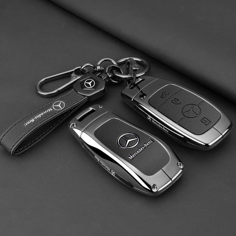 ZJH5 Leather Smart Remote Key Protector Car Key Case Cover For Mercedes Benz A C E S GLC GLE GLB W204 W205 W206 W212 W213 W221 W223