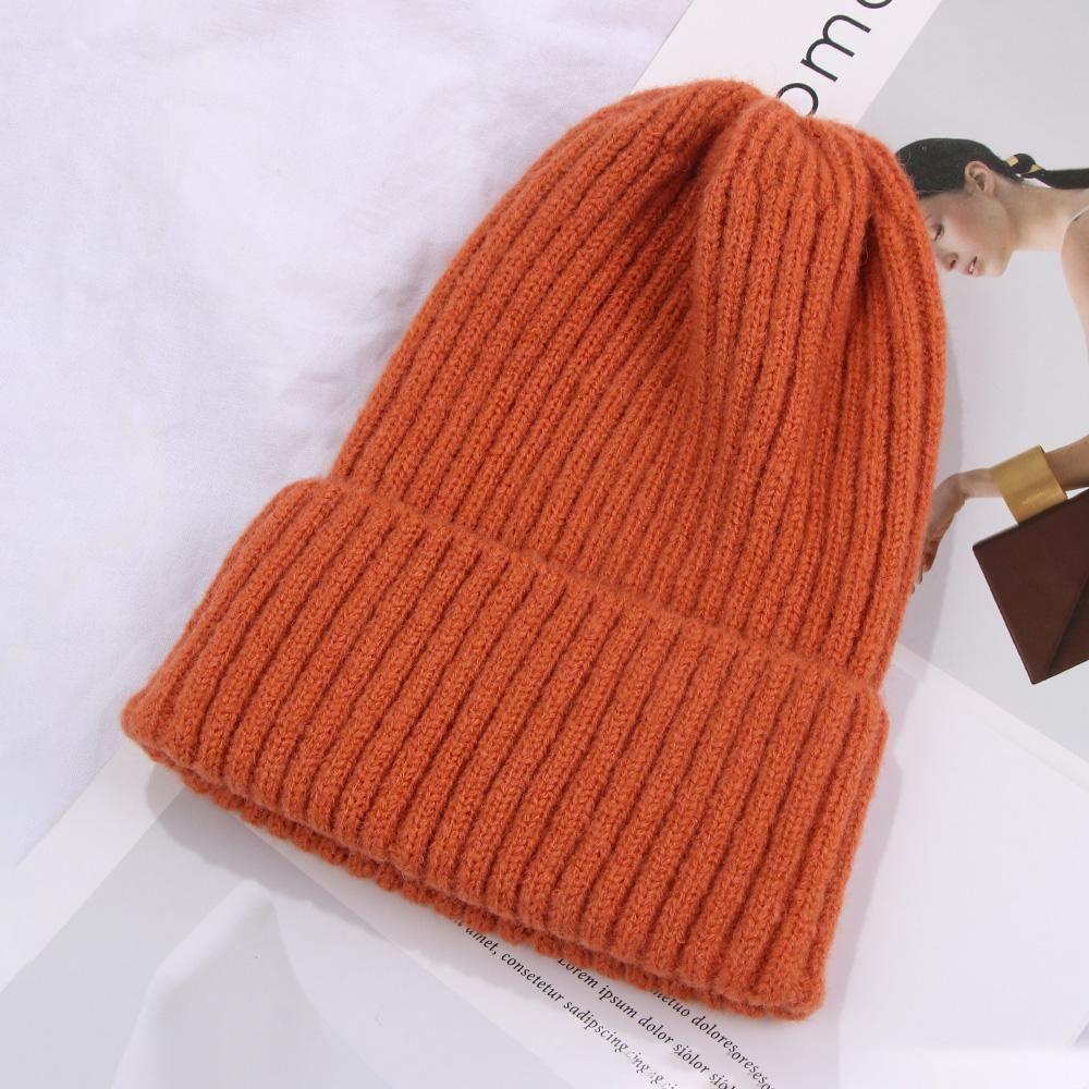 Новая модная повседневная шапка мягкая мешковатая шапка шерстяная вязаная шапка лыжная шапка кепка