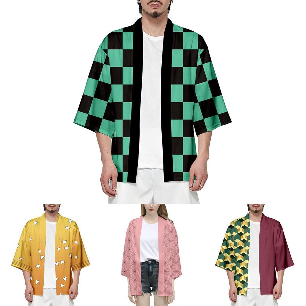 Изысканный аниме Косплей Клинок, рассекающий демонов Kimetsu No Yaiba Камадо Нэдзуко Свободное пальто хаори Топы для Хэллоуина