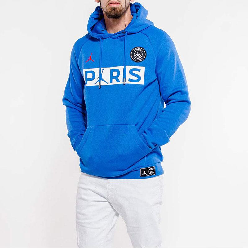 Jordan Флисовая толстовка с капюшоном Paris Saint-Germain PSG, синяя, BQ8350-480
