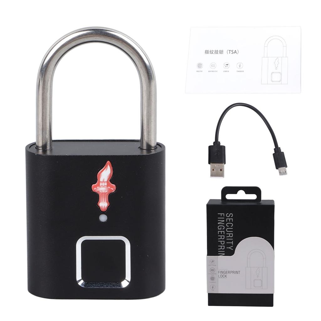Smart Fingerprint Padlock 508DPI 360 Degrees Recognition Sensitive Security Lock for Luggage Travel