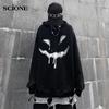 Gothic Oversized Hoodie Black Harajuku Emo Graphic Goth Pullovers Women Autumn Grunge Streetwear Sweatshirt Female