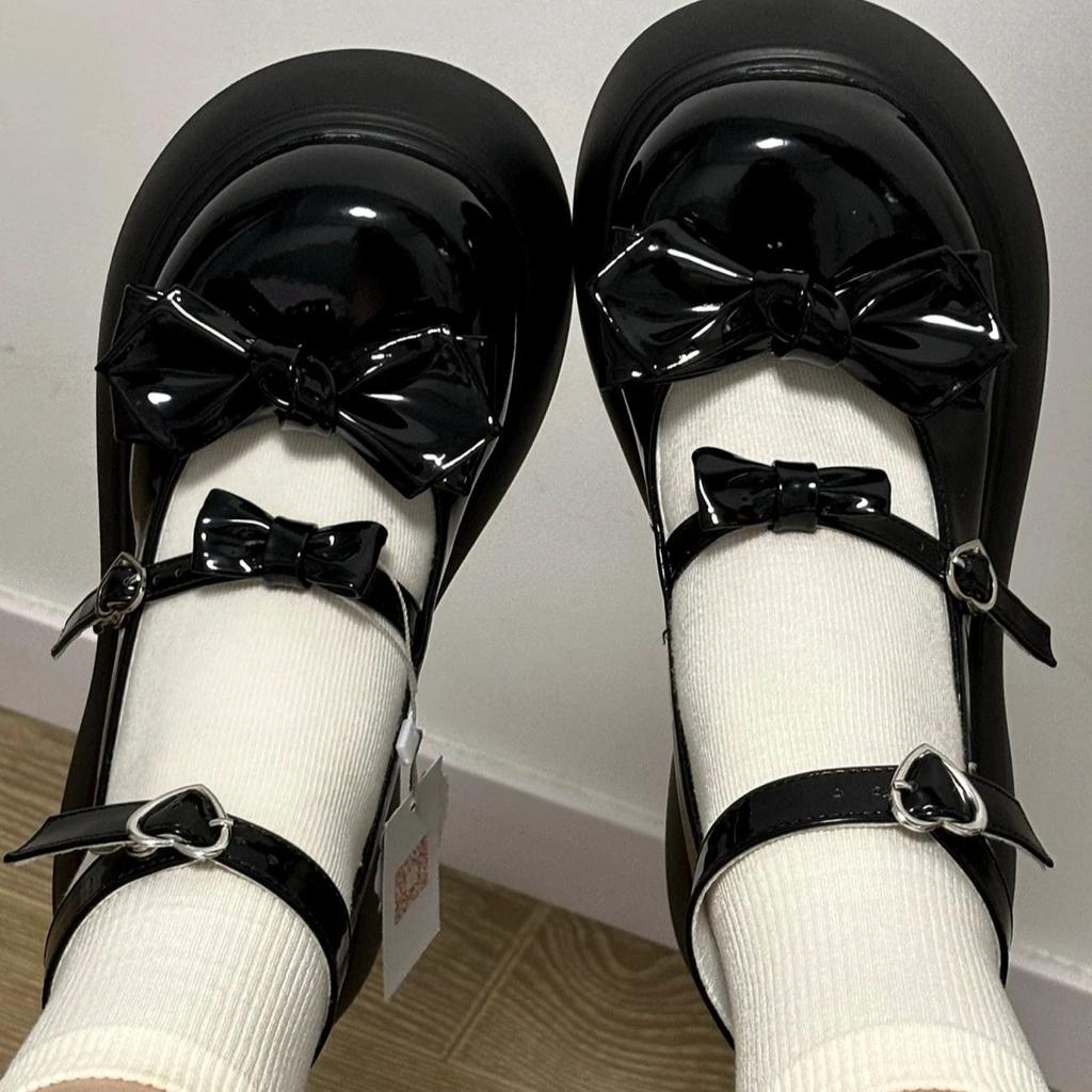 Студенческая jk универсальная форма обувь Лолита 2025 новая круглая голова подошва-маффин милые Мэри Джейн маленькие кожаные туфли женские