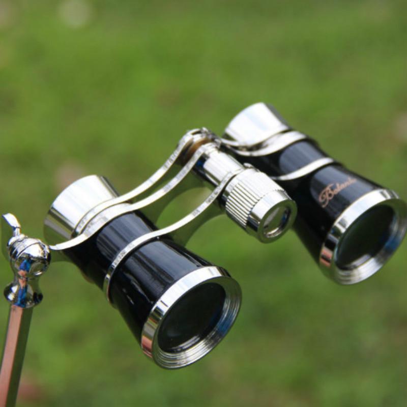 Бинокулярный телескоп, антикварные женские оперные очки 3x25, театральная стеклянная ручка