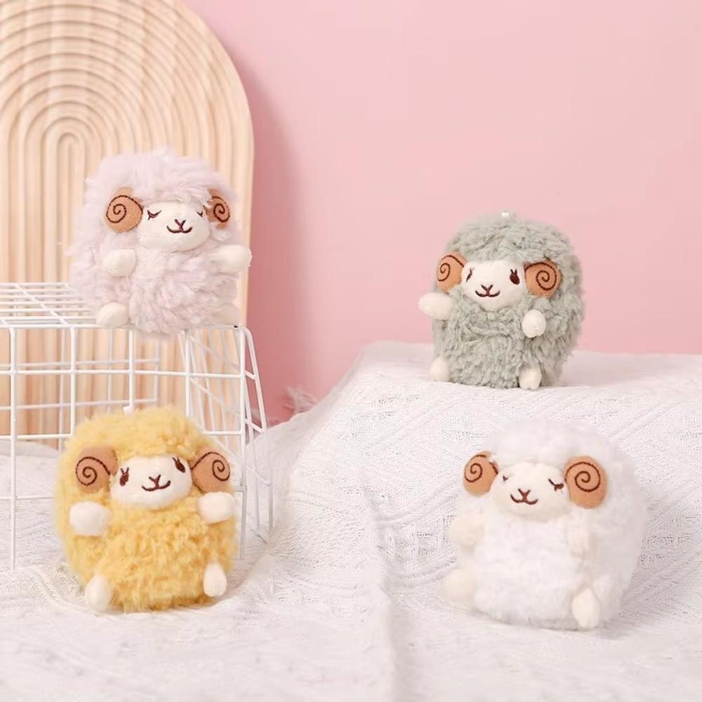 Cartoon Anime Style Lamb Keychain Plush Mini Size Sheep Backpack Charm For Car Decoration