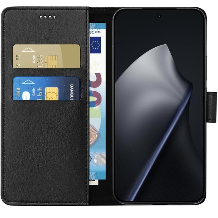 Coque pour Xiaomi 15T - Portefeuille Noir Rabat Clapet Aimanté Rangement Cartes Phonillico®
