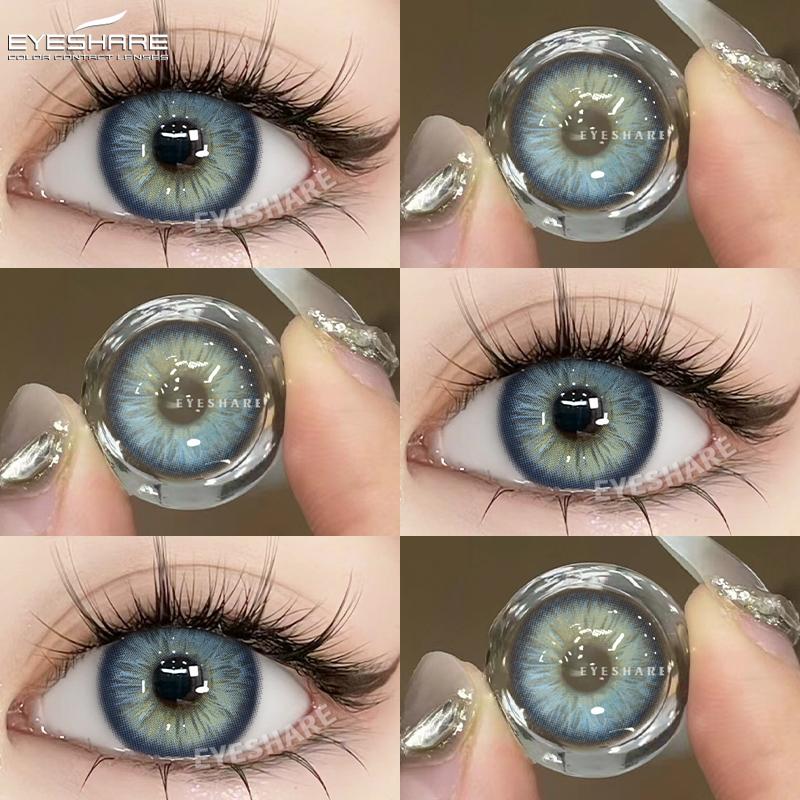 Eyeshare Ежегодные контактные линзы синего цвета - Усильте свой естественный цвет глаз с дизайном в корейском стиле