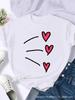 Valentine's Day LOVE Crewneck T-shirt Men's And Women's Loose Fit Casual Top Polyester Fiber Summer Top